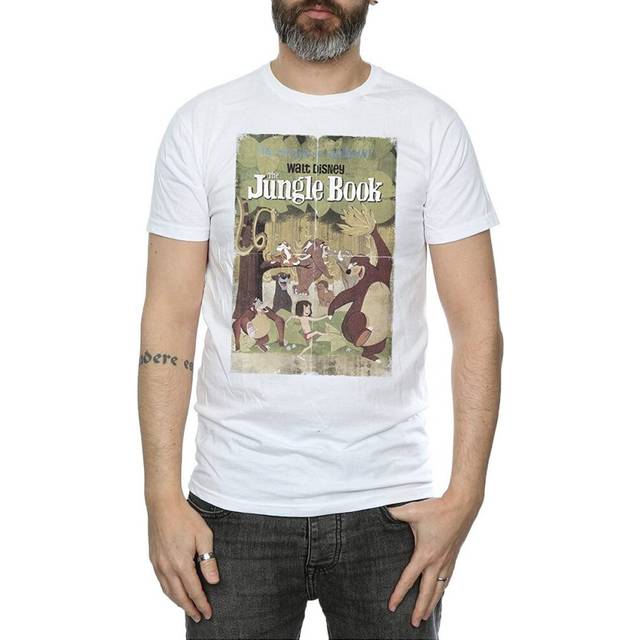 (M, White) Jungle Book Mens Poster Cotton T-Shirt