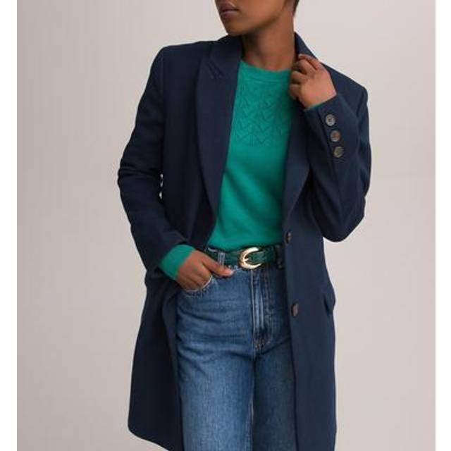 Mid-Length Coat - Navy Blue - 18