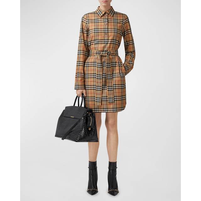 Burberry, Shirt Dresses, female, Multicolor, 2XS, Vintage Checkered Dress