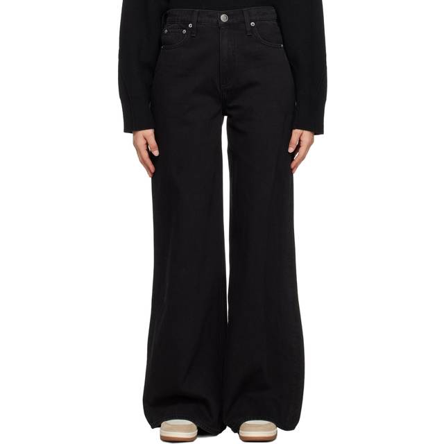 Rag & Bone Sofie Black Wide Leg Jean