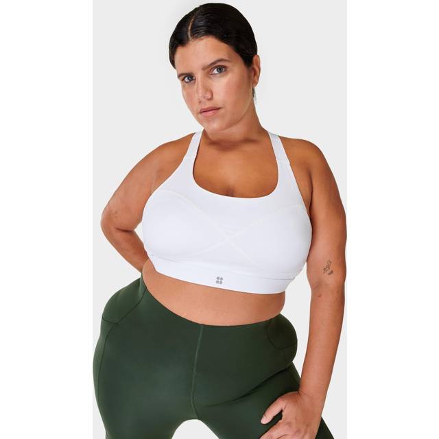 Sweaty Betty Womens White Power Medium Support Sports Bra - Large