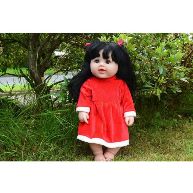 "18"" Large XMAS Dolly Kirsty Red Baby Girls Vinyl Doll - Christmas Doll"