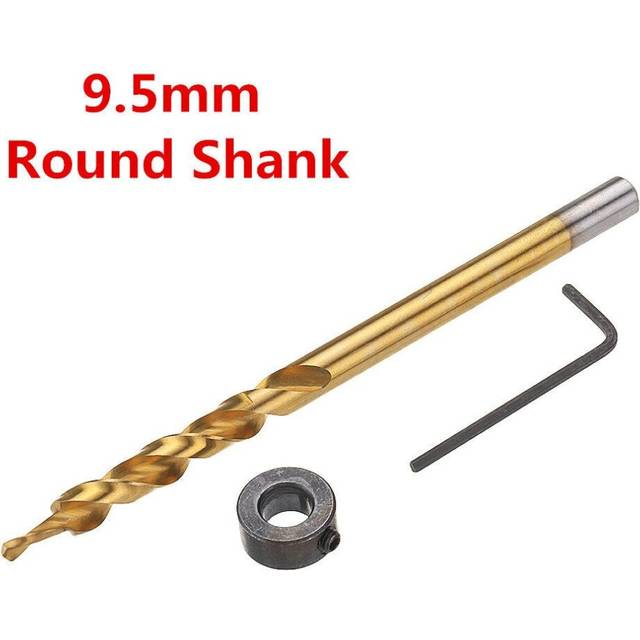 "(9.5mm) 9.5mm Twist Step Drill Bit 3/8"" Round/Hex Shank Drill for Pocket Hole Jig"