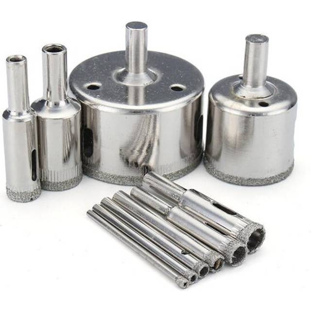 10Pcs Diamond Coated Drill Bits 3-50mm Hole Saw Cutter Set for Glass Marble Granite
