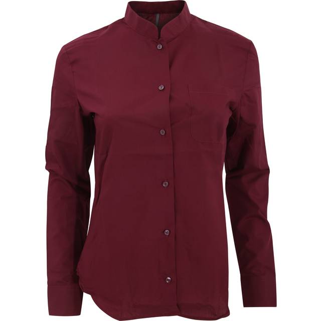(XL, Wine) Kariban Womens/Ladies Long Sleeve Mandarin Collar Shirt