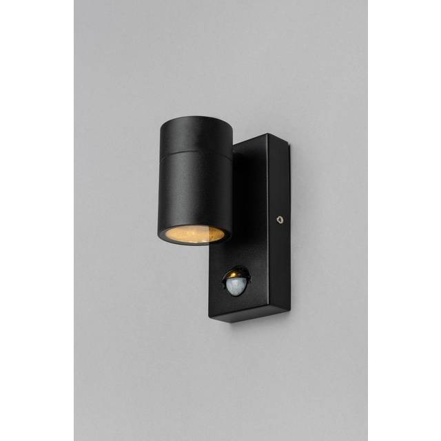 Jared Outdoor Up or Down Wall Light with PIR Sensor, Black