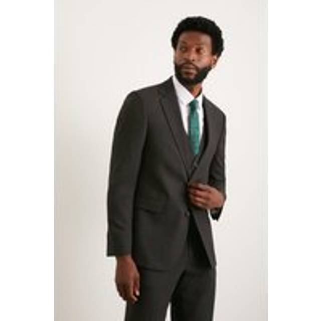 Mens Charcoal Slim Fit Essential Suit Jacket - 40S
