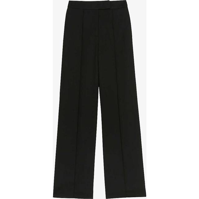 Ted Baker Womens Black Riyann Seam-detail Wide-leg High-rise Stretch-woven Trousers 10 - BLACK
