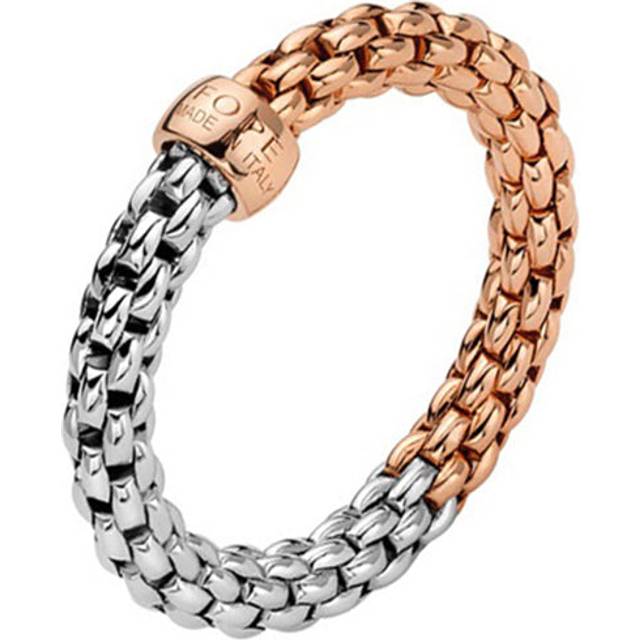 Fope Essentials 18ct White and Rose Gold Ring - XS