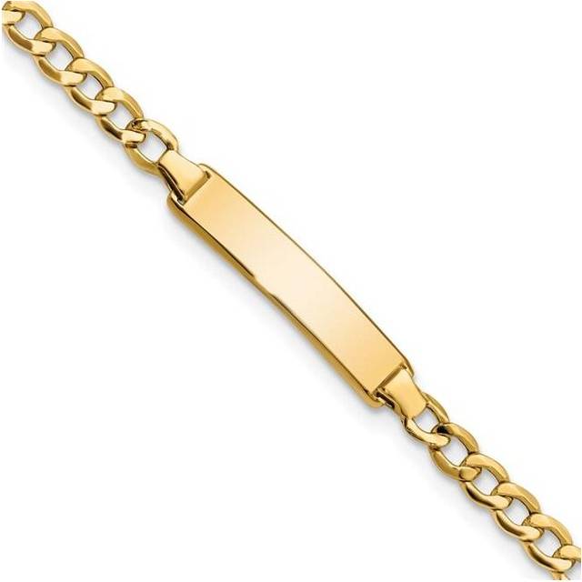 14K Yellow Gold Semi-Solid Cuban Link ID 6 in. Bracelet