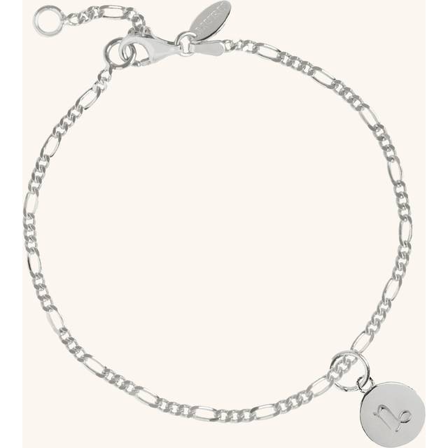 Zodiac Sign Figaro Chain Bracelet Silver