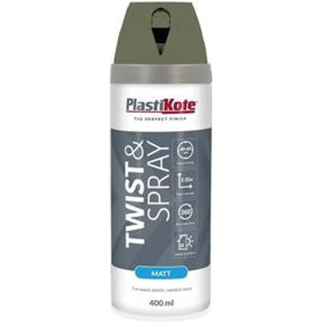 Plastikote Premium Matt Aerosol Spray Paint Olive Green 400ml