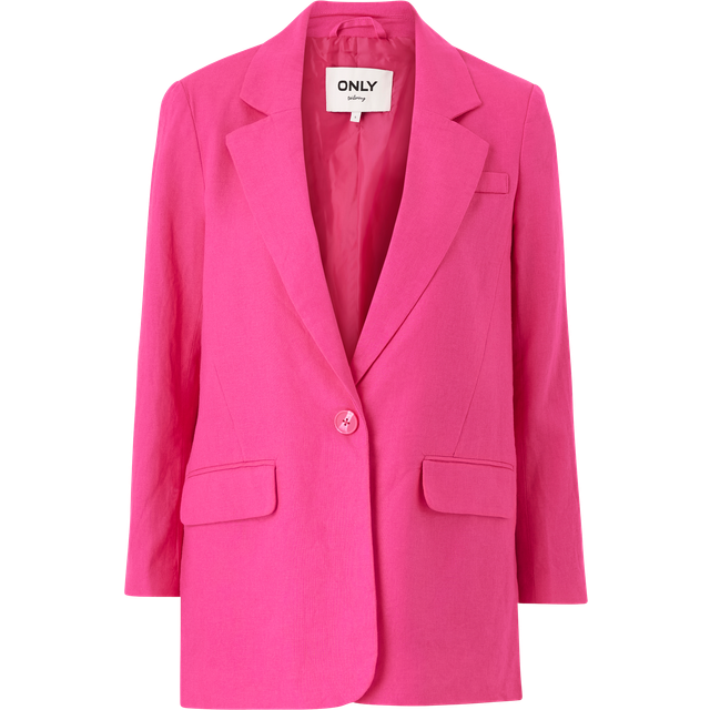 Only - Kavaj onlCaro-Lana L/S Ovs Lin Blazer Tlr - Rosa