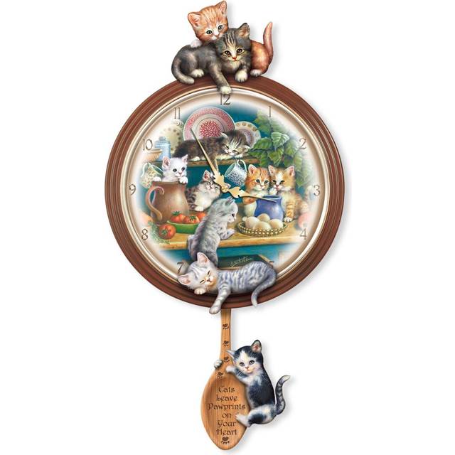 Jürgen Scholz 'Kitchen Capers' Cat Art Wall Clock