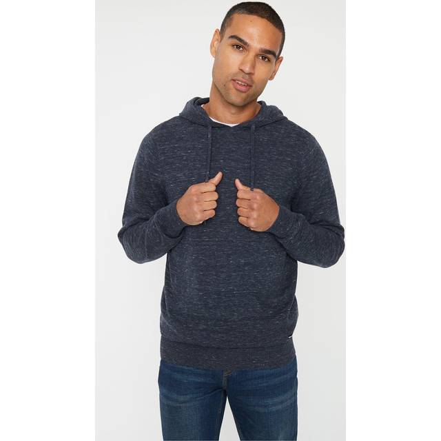 Threadbare Mens Navy 'Bridgenorth' Cotton Space-dye Knitted Hoodie - Size X-Large