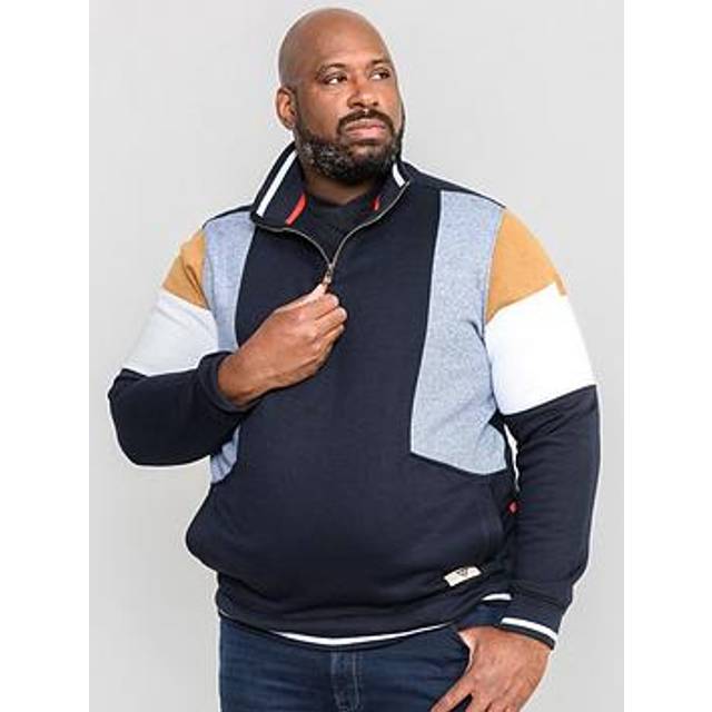 Duke D555 Mens Kenington Big Tall Kingsize 1/2 Zip Pullover Sweatshirt - Navy