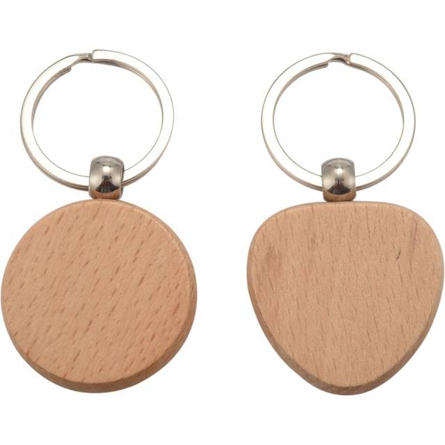 30Pcs/Lot Diy Blank Wooden Key Chain Rectangle Heart Round Ellipse Carving Keyring Wood Keychain Ring for Men Women Gift