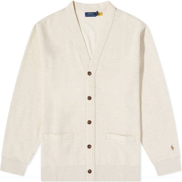 Polo Ralph Lauren RL Fleece Cardigan Beige Heather