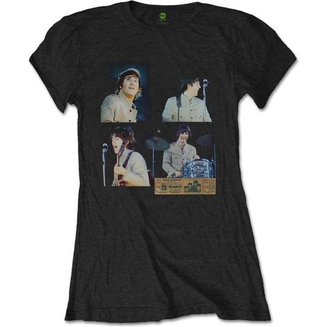 (M, Black) The Beatles Womens/Ladies Shea Stadium Group Shot T-Shirt