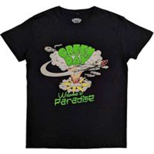 (L, Black) Green Day Unisex Adult Welcome To Paradise T-Shirt