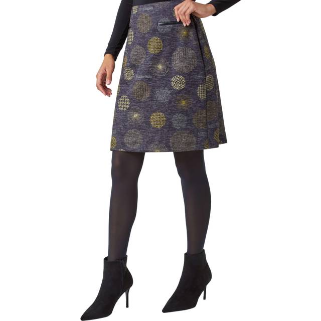 Spot Elastic Waist A Line Pocket Skirt - Lime - 20