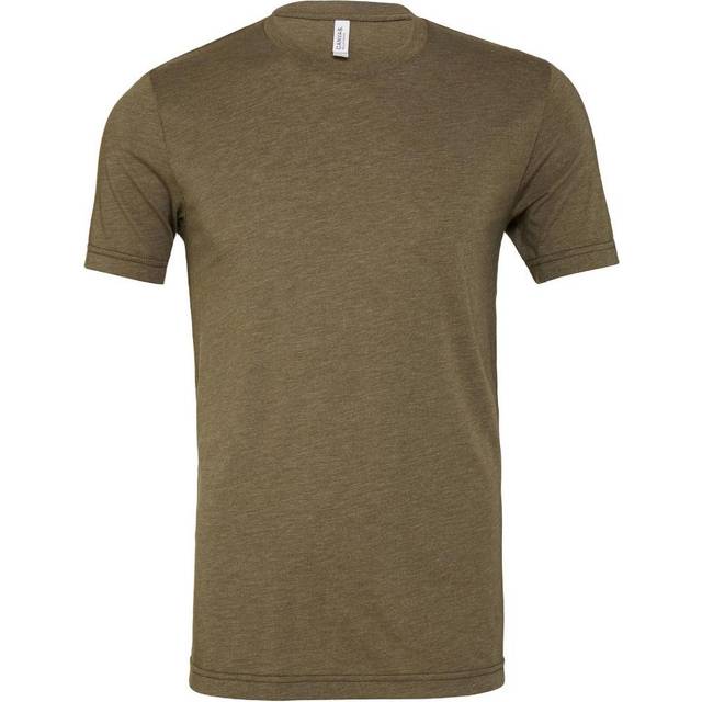 (M, Olive Triblend) Canvas Mens Triblend Crew Neck Plain Short Sleeve T-Shirt