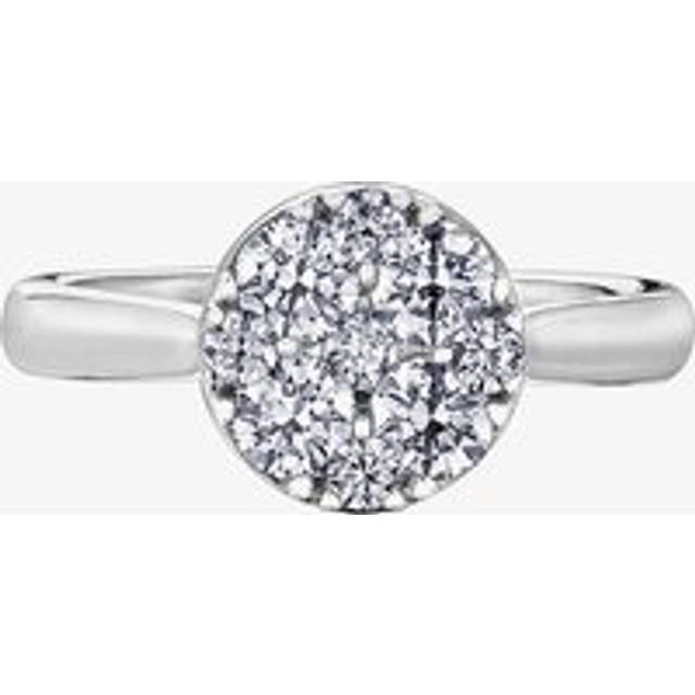 9ct White Gold 0.25ct Diamond Pave Cluster Ring 30237WG/25-9 L - Silver