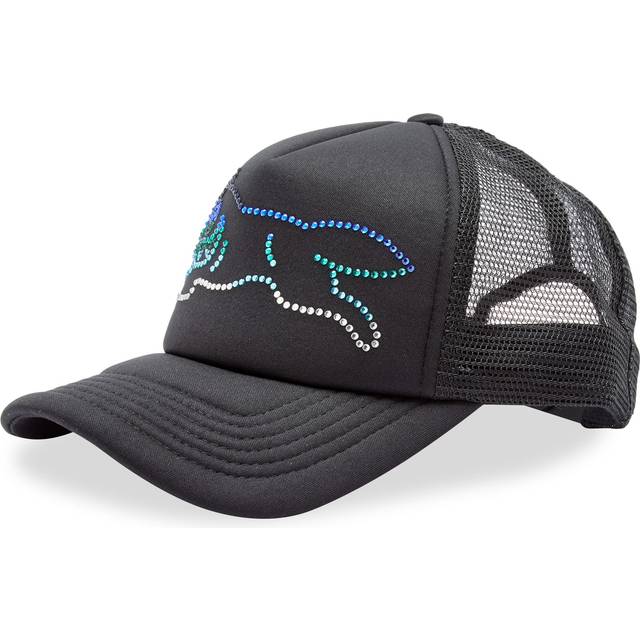 CRYSTAL RUNNING DOG TRUCKER CAP - BLACK