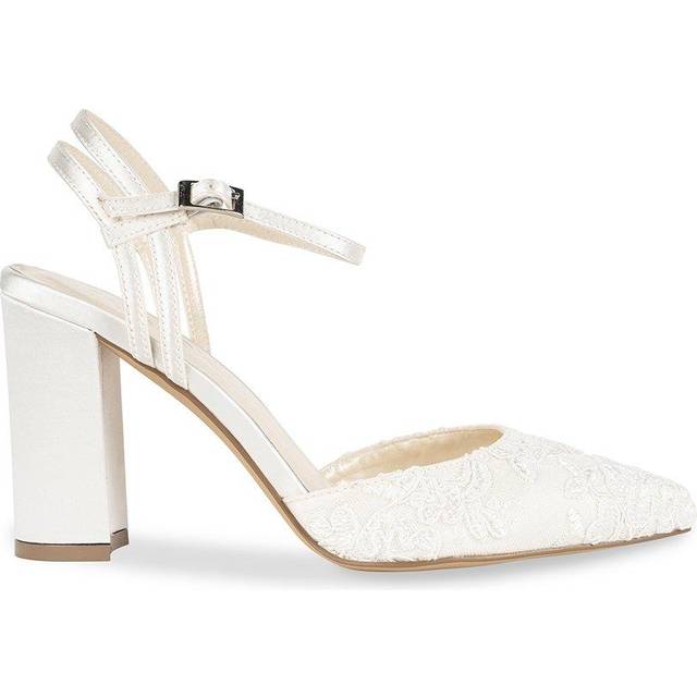 Paradox London Fauna Satin and Lace High Block Heel Shoes