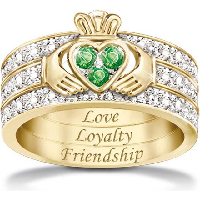 'Blessing Of The Claddagh' Emerald And Diamond Ring