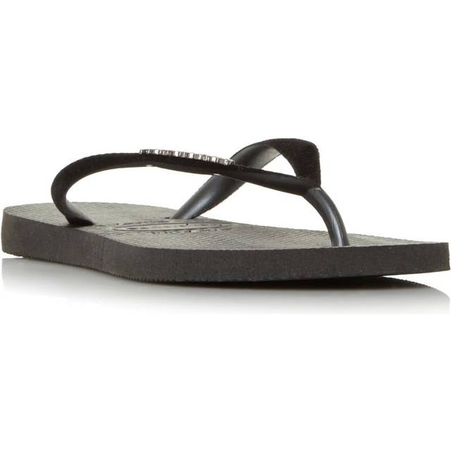 Havaianas Womens Ladies - Velvet Strap Flip Flops - Black - Size EU 35