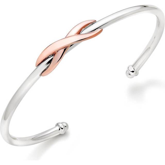 Silver and Rose Gold Plated Infinity Bangle