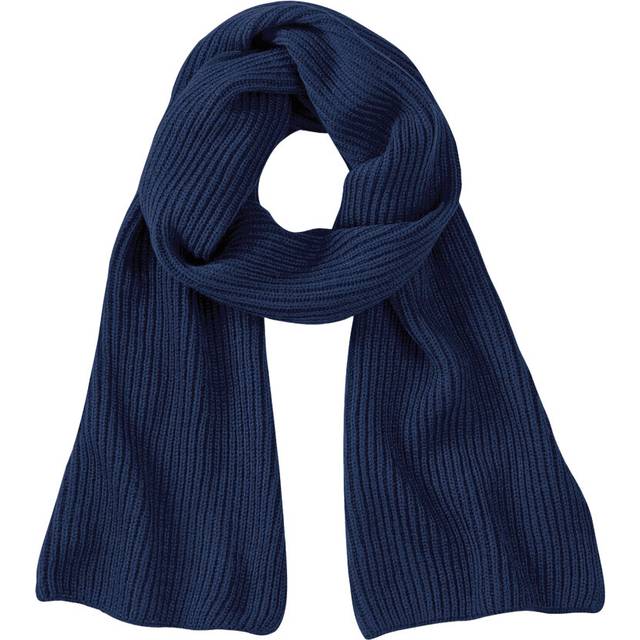 (One Size, French Navy) Beechfield Unisex Adult Metro Knitted Scarf