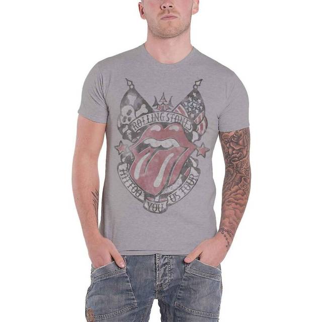 (L, Grey) The Rolling Stones Unisex Adult Tattoo You US Tour T-Shirt