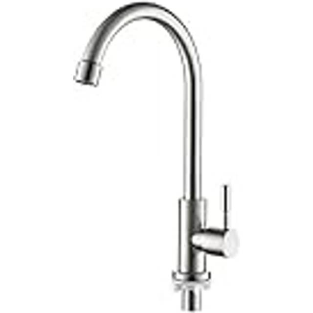 Ibergrif M18703 World - 360 ° rotating kitchen tap, Solo cold water, Sink tap MonoMando, Stainless