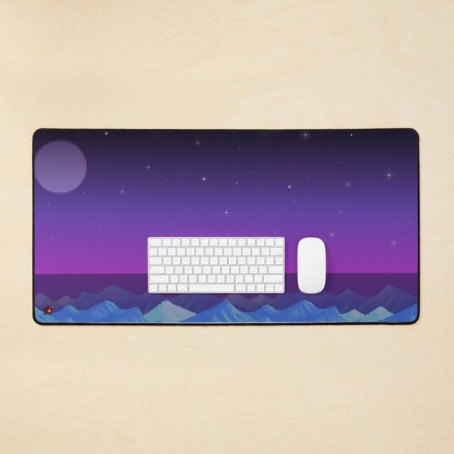 Desk Mat Stardew Valley Night Large Gaming Mouse Pad 35x16 inch