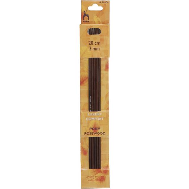 Pony Rosewood 20cm Double-Point Knitting Needles - Set of 5 - 20cm x 3mm (P36806)