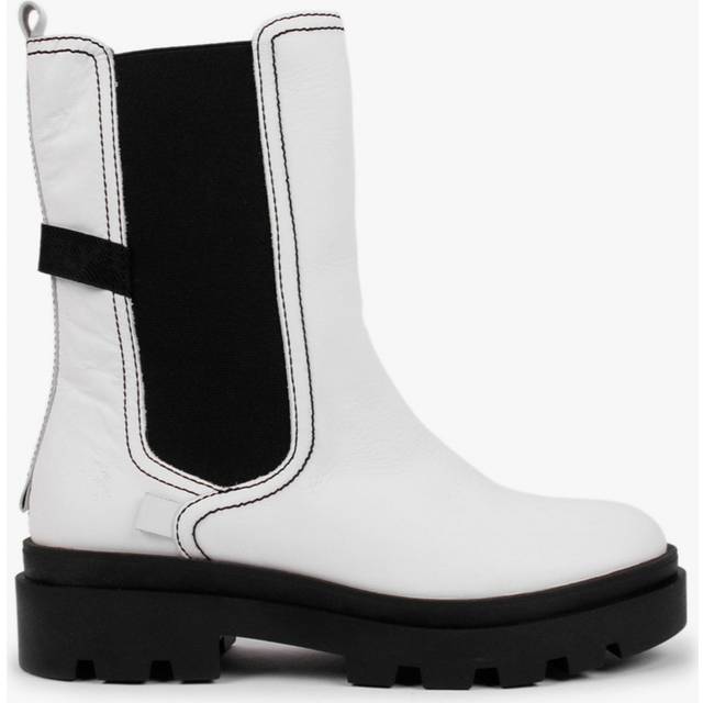 Fly London JUDY819FLY Leather Women's Ankle White Boots - Medium x UK 6