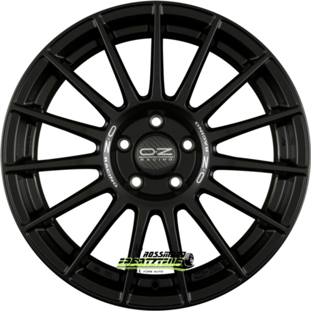 OZ Racing Superturismo LM Alloy Wheels in Matt Black Silver Lettering Set of 4 - 18x8 Inch ET48 5x112 PCD 75mm Centre Bore Matt Black Silver Lettering, Black