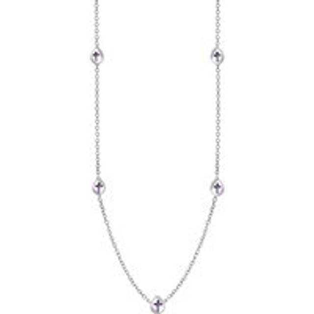 18ct White Gold Blue John Cross Link Disc Chain Necklace - Option1 Value White Gold