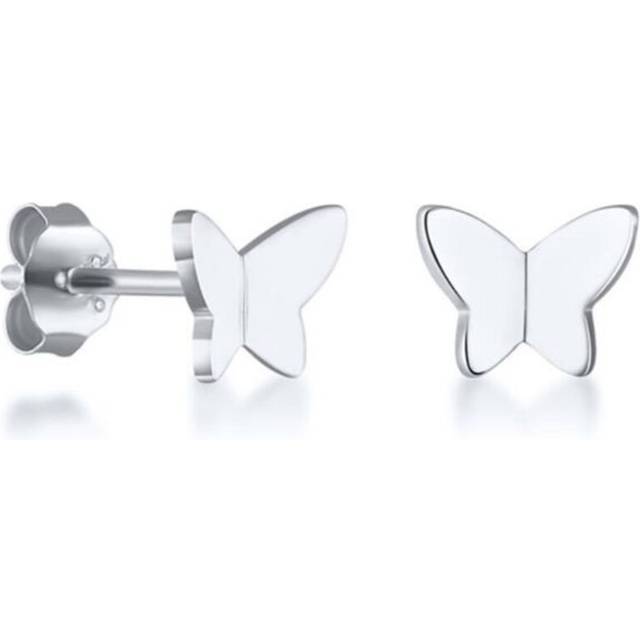 Silver plating  Minimalism Mini Small Butterfly Stud Earrings for Women Girl Tteen Animal Jewelry Gift