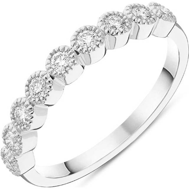 Platinum 0.27ct Diamond Bezel Set Half Eternity Ring