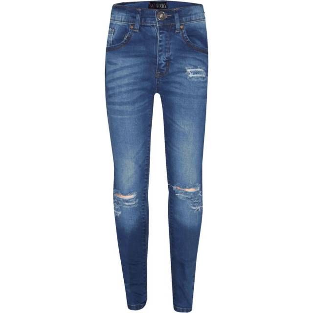 (7-8 Years, Light Blue) Girls Stretchy Jeans Kids Ripped Denim Pants Trousers Jeggings Age 5-13 Years