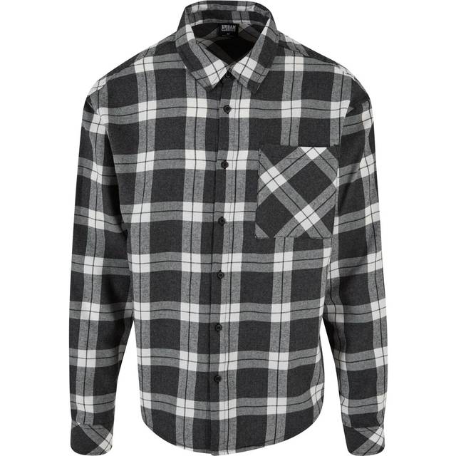 Shirt Urban Classics Boxy Dark Checked Shirt Grey/ White S (S)