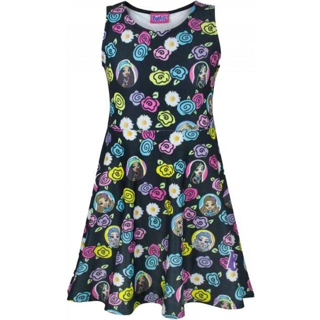 (7-8 Years, Multicoloured) Bratz Girls Floral Skater Dress