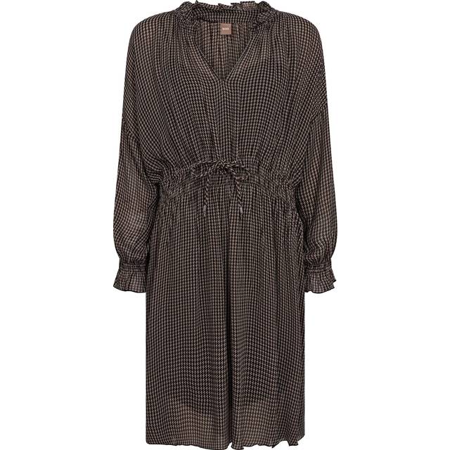 Boss - Multi Daratena Houndstooth Check Waisted Dress 10
