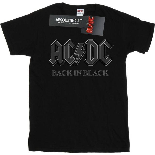 AC/DC Womens/Ladies Back In Black Cotton Boyfriend T-Shirt