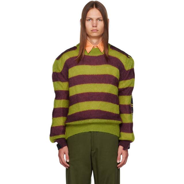 Marni Multicolor Striped Sweater - MXV37 GREEN LIME - IT 52