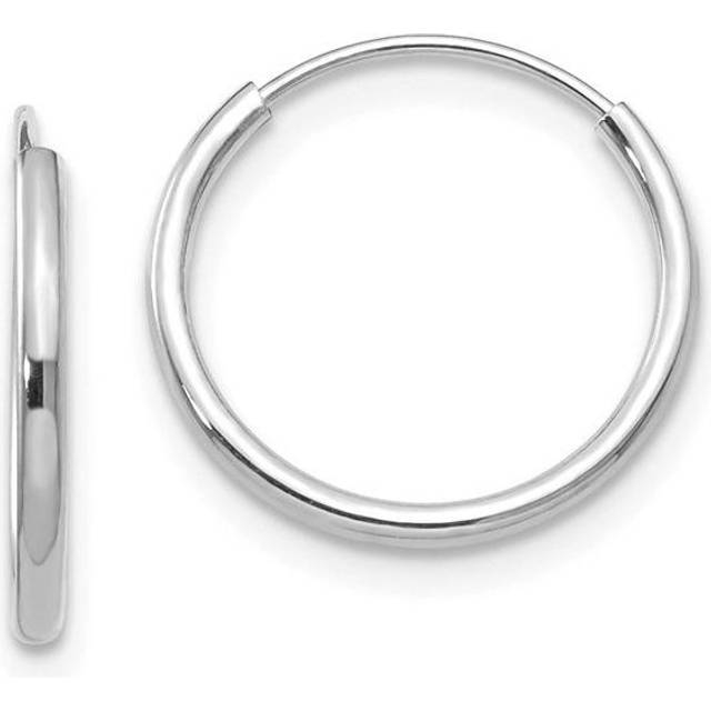 Quality Gold SE191 13 mm 14K White Gold Madi K Endless Hoop Earrings, Pair