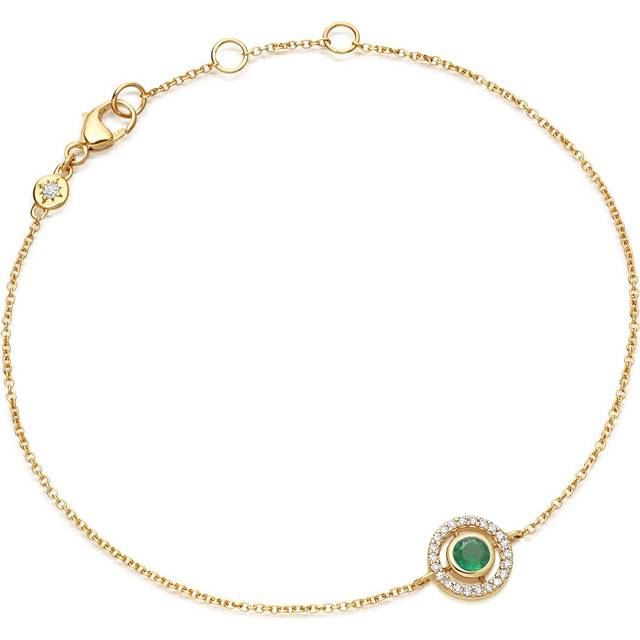 Solid Gold Icon Aura Emerald Natural Diamond Bracelet
